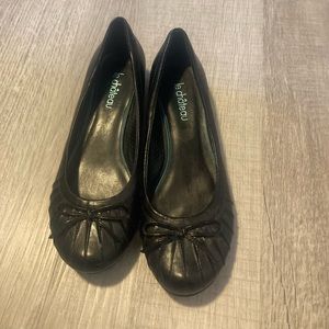 Black flats with small heel